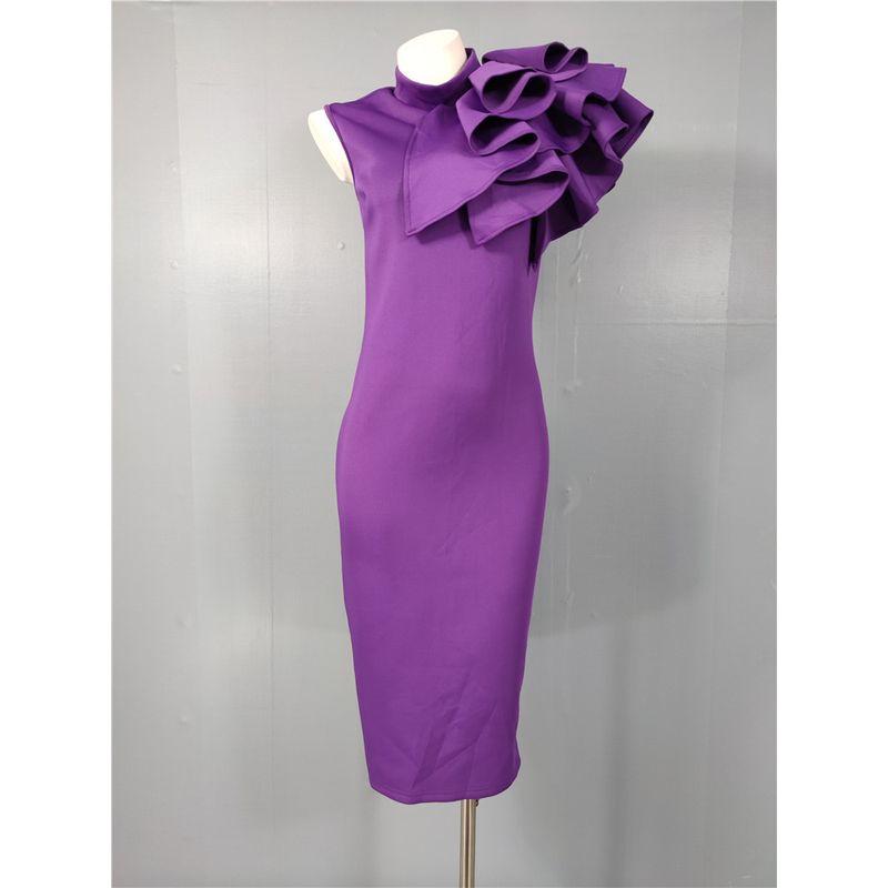 Foreign Trade Order Super High Texture Frill Design Slim fit Flattering Dress Light Space Cotton Skirt Formal Dress Long dress