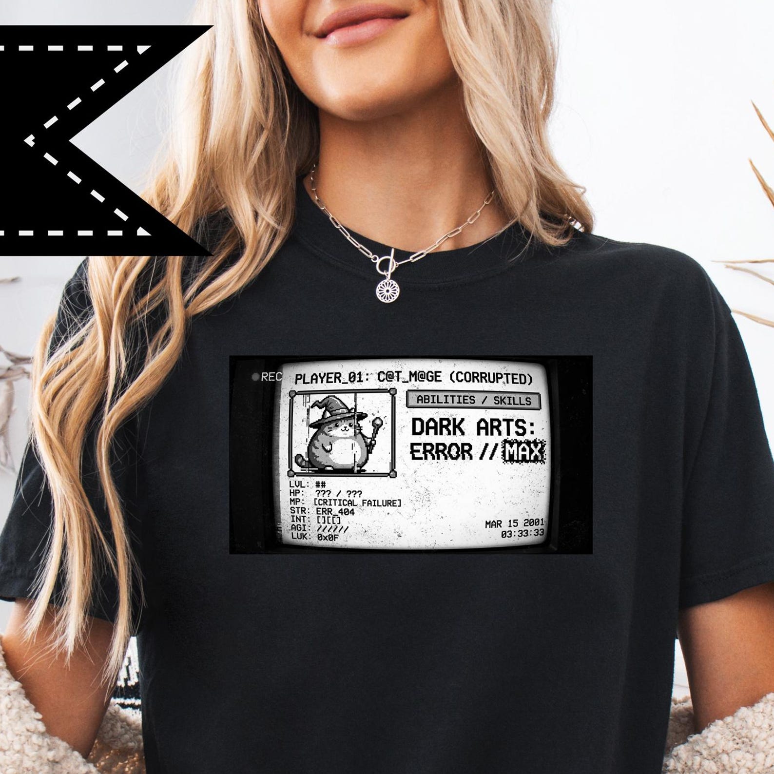 Chonky Gamer Cat Wizard Meme Shirt, Unisex Comfort Colors® Tee, Dark Arts Error Graphic Print, Fantasy Gamer Gift 4XL