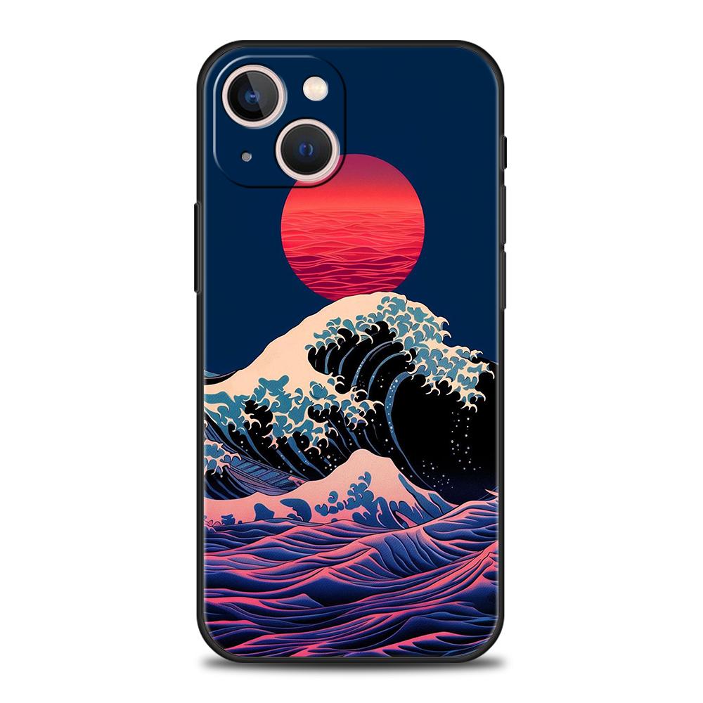 Luxury TPU Phone Case For iPhone 17 Air 16E 16 11 15 14 Pro MAX 12 13 7 8 Plus X XR XS SE 2022 Cover Fashion Great Blue Wave