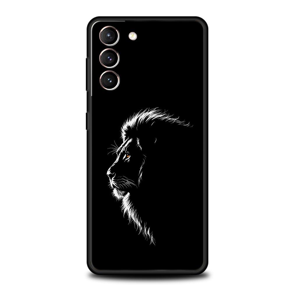 Lion King Animal Phone Case For Samsung Galaxy S25 Edge S24 S23 S22 S21 Ultra S20 FE 5G S10 S10E S9 Plus Soft TPU Cover