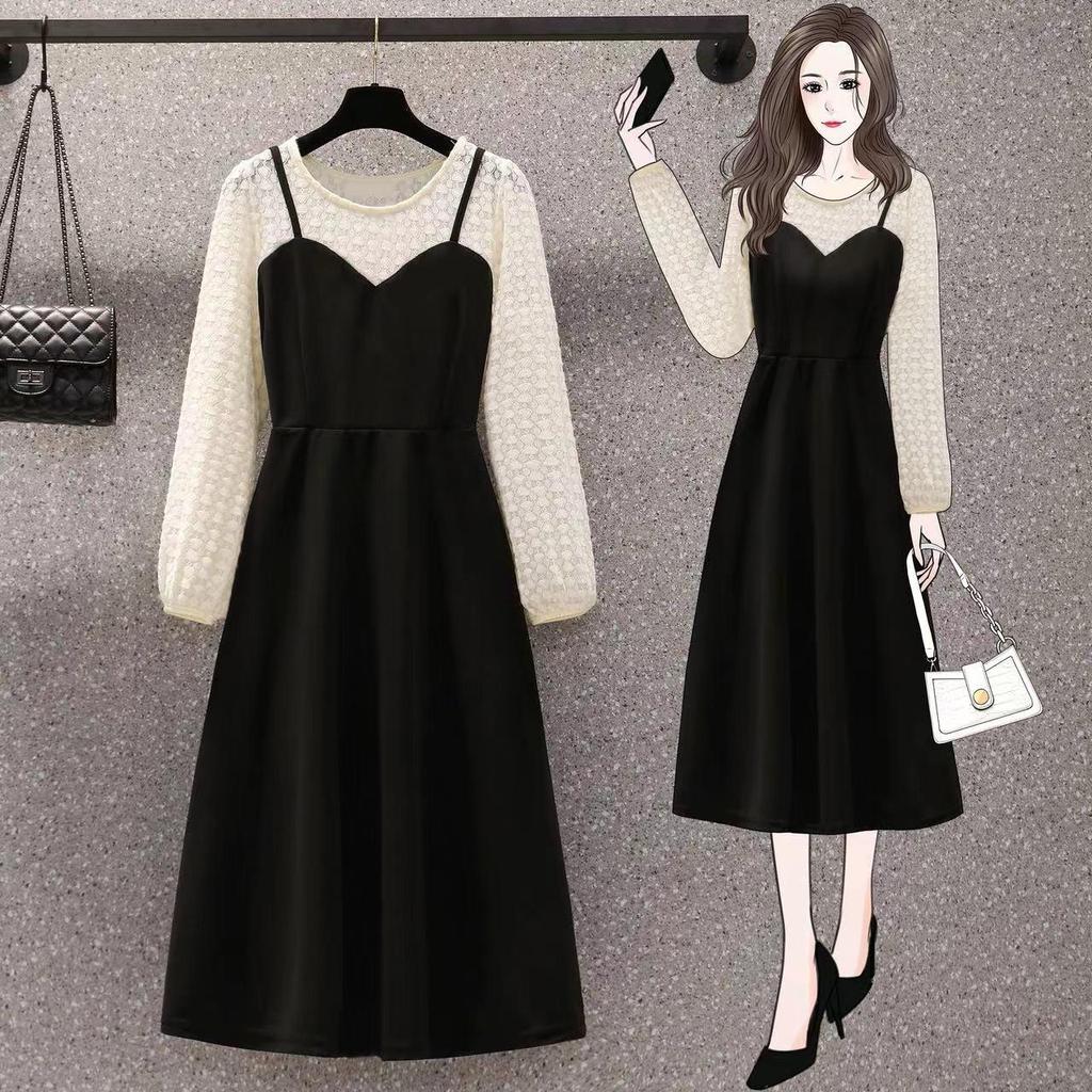 Women's Plus Size Spring/Summer Sweet Slimming Two-Piece Dress