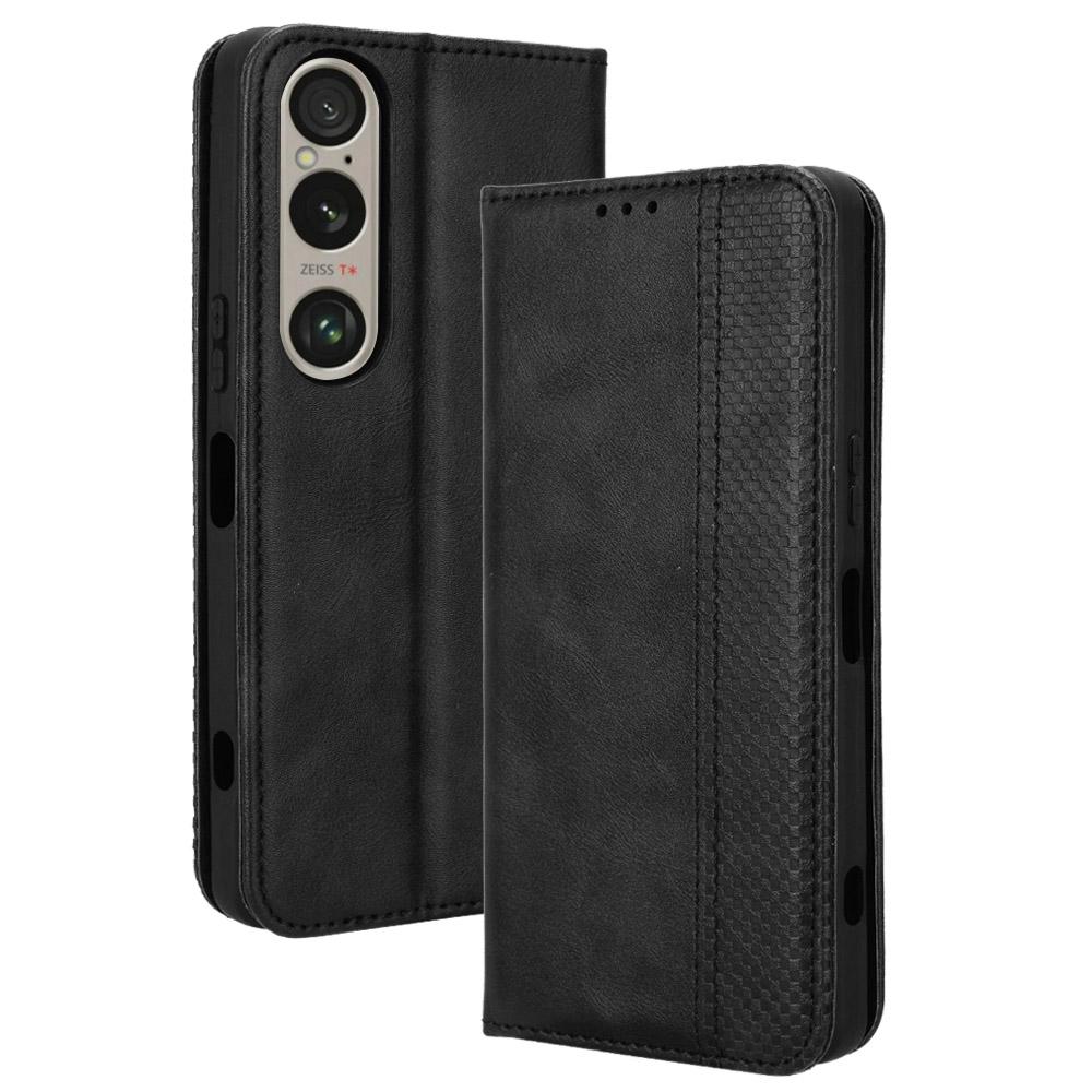 For Sony Xperia 1 VI Leather Case Magnetic Closing Phone Cover with Wallet