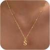 Initial Necklaces for Women Dainty Gold Letter Pendant Necklace 14k Gold Plated A-Z Name Necklaces Non Tarnish Trendy Jewelry Gift