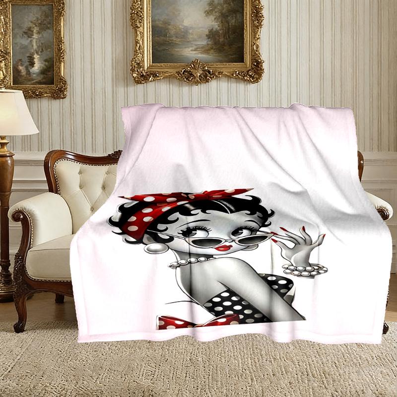 1pc Digital Print Nap Blanket, Betty Boop Blanket for Home Use, All Season Warmth, Christmas and Valentine's Day Gift Blanket