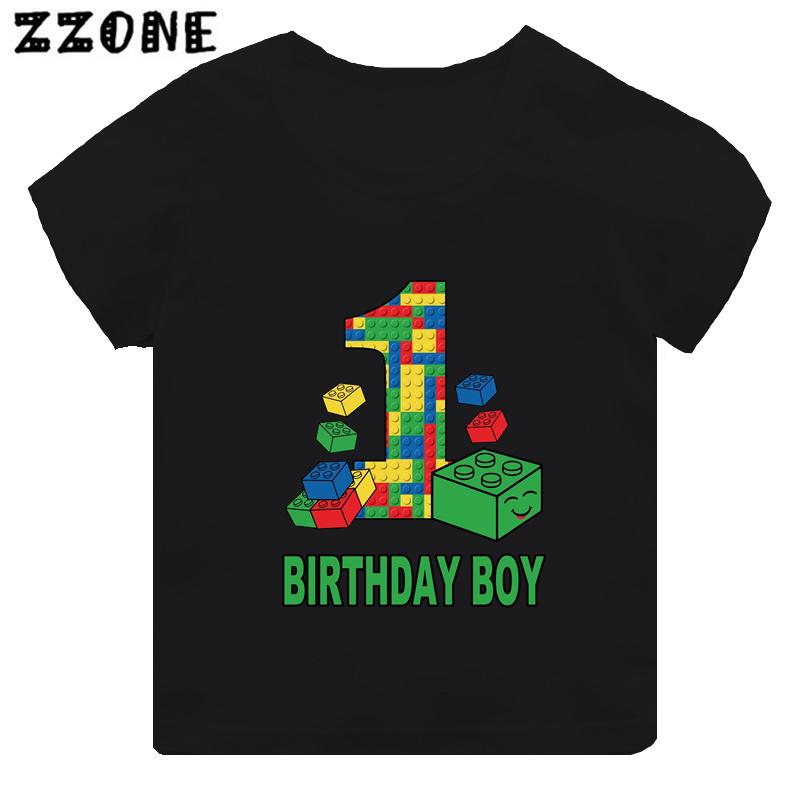 Master Builder Blocks Building Number Bow Print Boys Clothes 1 2 3 4 5 6 7 8 9 Years Birthday Kids T Shirt Baby Girls TShirts