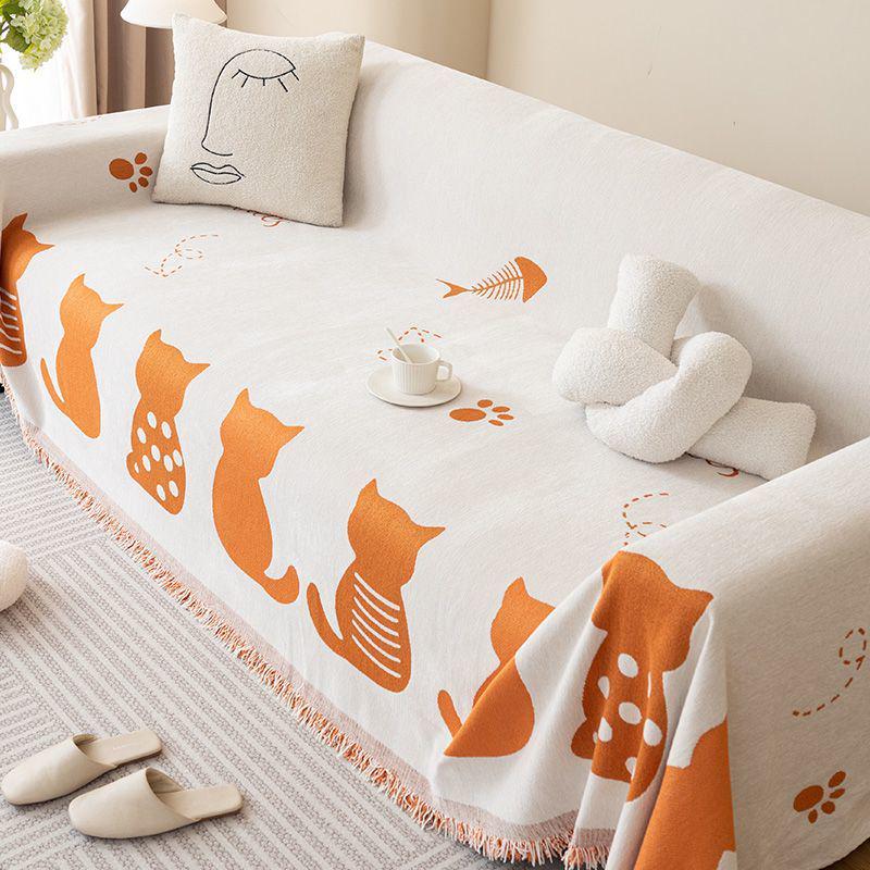 Chenille Cartoon Sofa Towel: Universal, Multifunctional Armrest and Backrest Cover