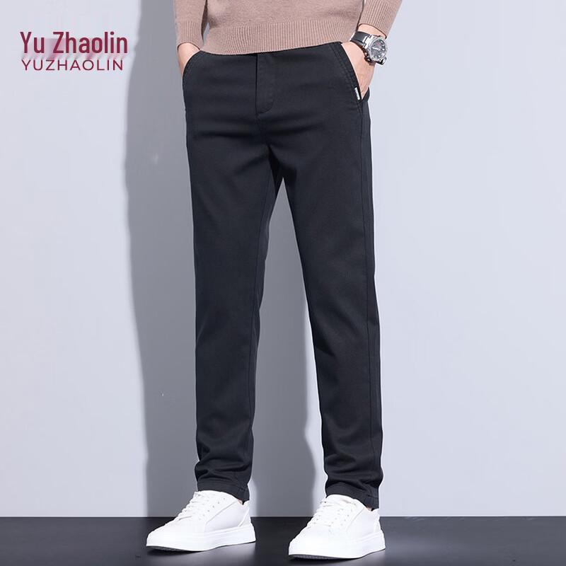 YUZHAOLIN Men s Casual Straight-Leg Trousers 33 чёрный