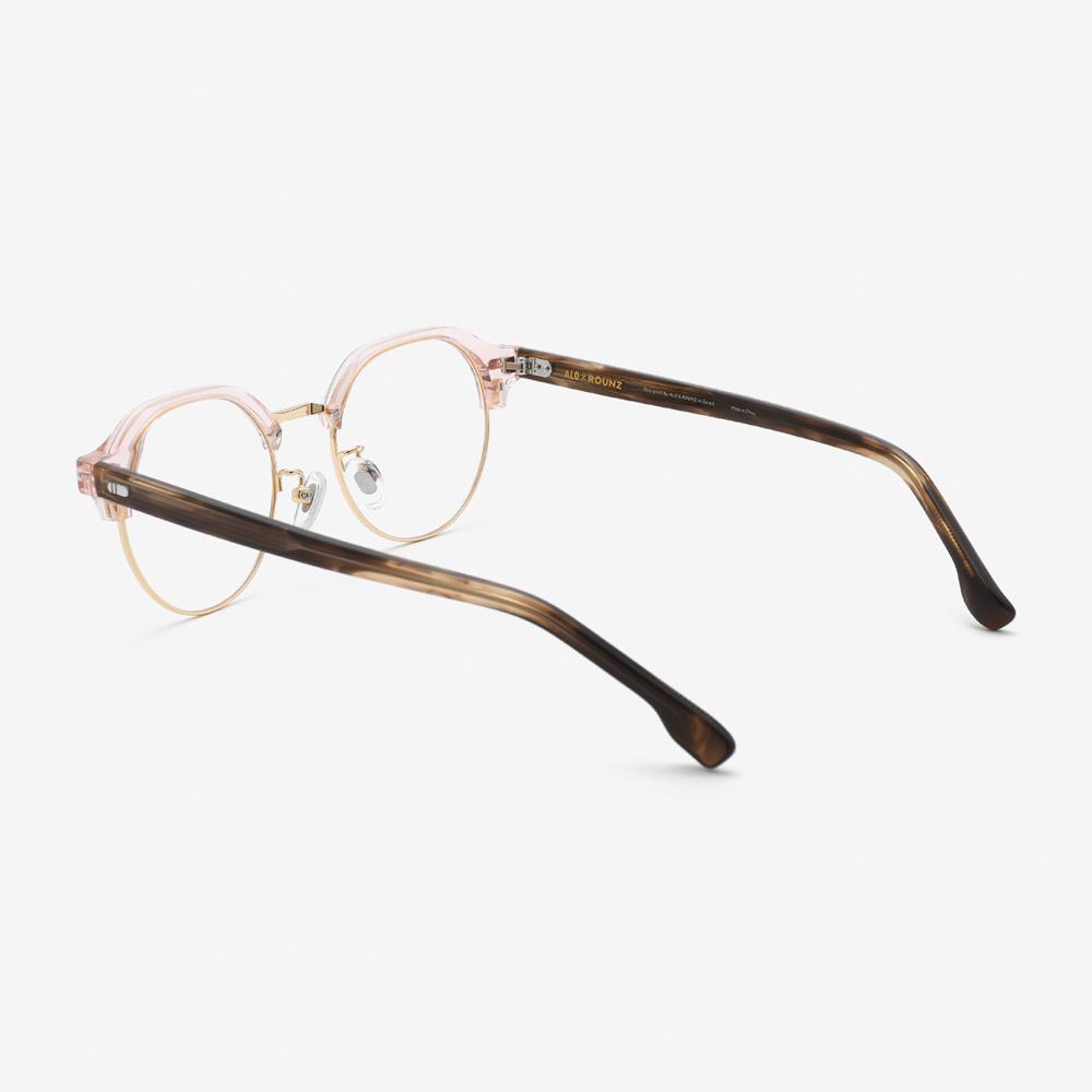 Alloaiweeo [Aloxrounz] Round Panto Browline Ara9102 C3 Peach/Leopard