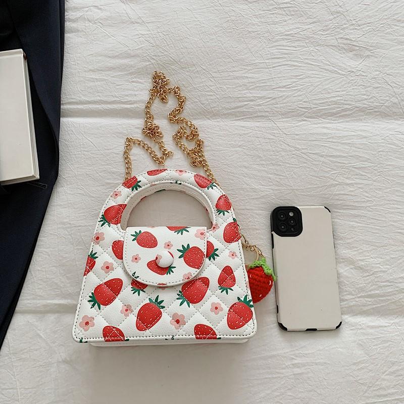 Summer Small Bag 2025 New Mori Sweet Fashion Printed Strawberry Handbag Women's Crossbody Small Square Bag Tide