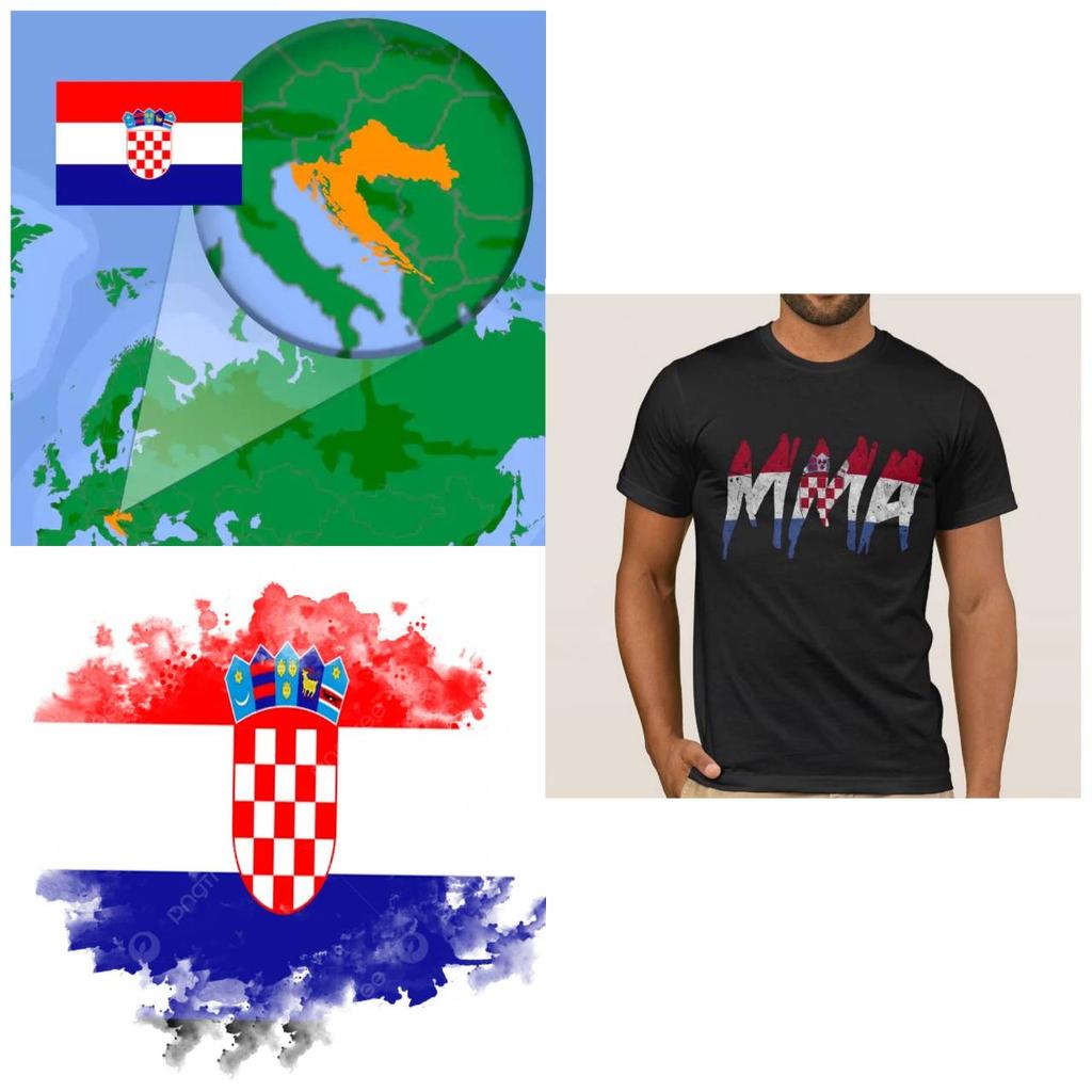 Croația Croația Drapel MMA Kick Boxing UFC Muay Thai Tricou Simbol grafic Insigna Retro Vintage Imprimare 3D Bărbați Femei Unisex Mânecă scurtă Gât rotund