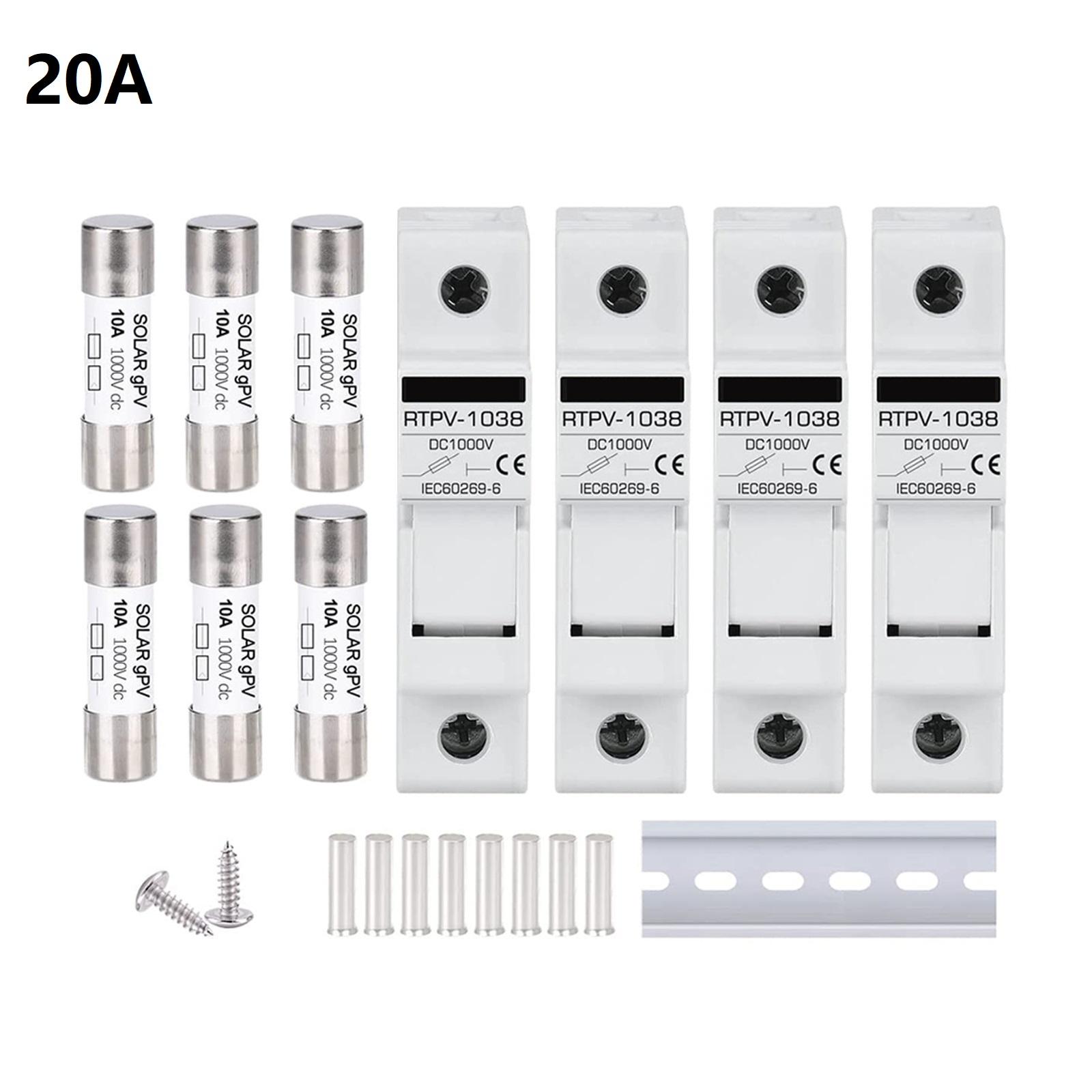 

Тримачі фотоелектричних запобіжників 10/15/20/25/32A, 1P, 1 комплект для монтажу на DIN-рейку 20A