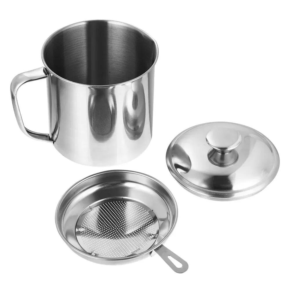 

Контейнер для жира для бекона, кухонный контейнер для масла с ситечком для хранения масла для жарки мяса и хранения кулинарного жира