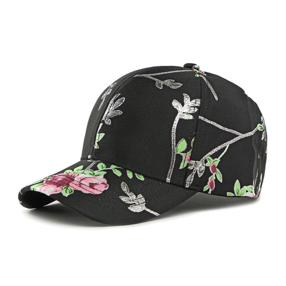 Damen Baseballkappe mit Blumenmuster - Stylischer lässiger verstellbarer Hut für den Alltag/Ausflüge (3 Farboptionen)
