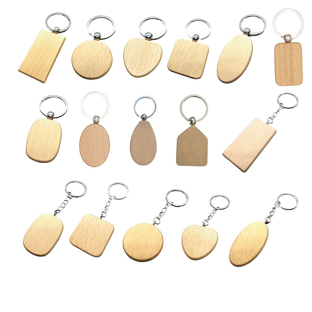 Schlüsselanhänger aus Holz Taschenanhänger Glatte Oberfläche Haken Organizer Schlichter Stil Verzierung Handwerkskunst Mehrere Formen Clip Ornament