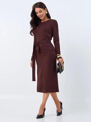 European & American Women's V-Neck Slim Fit Long Sleeve Midi Dress