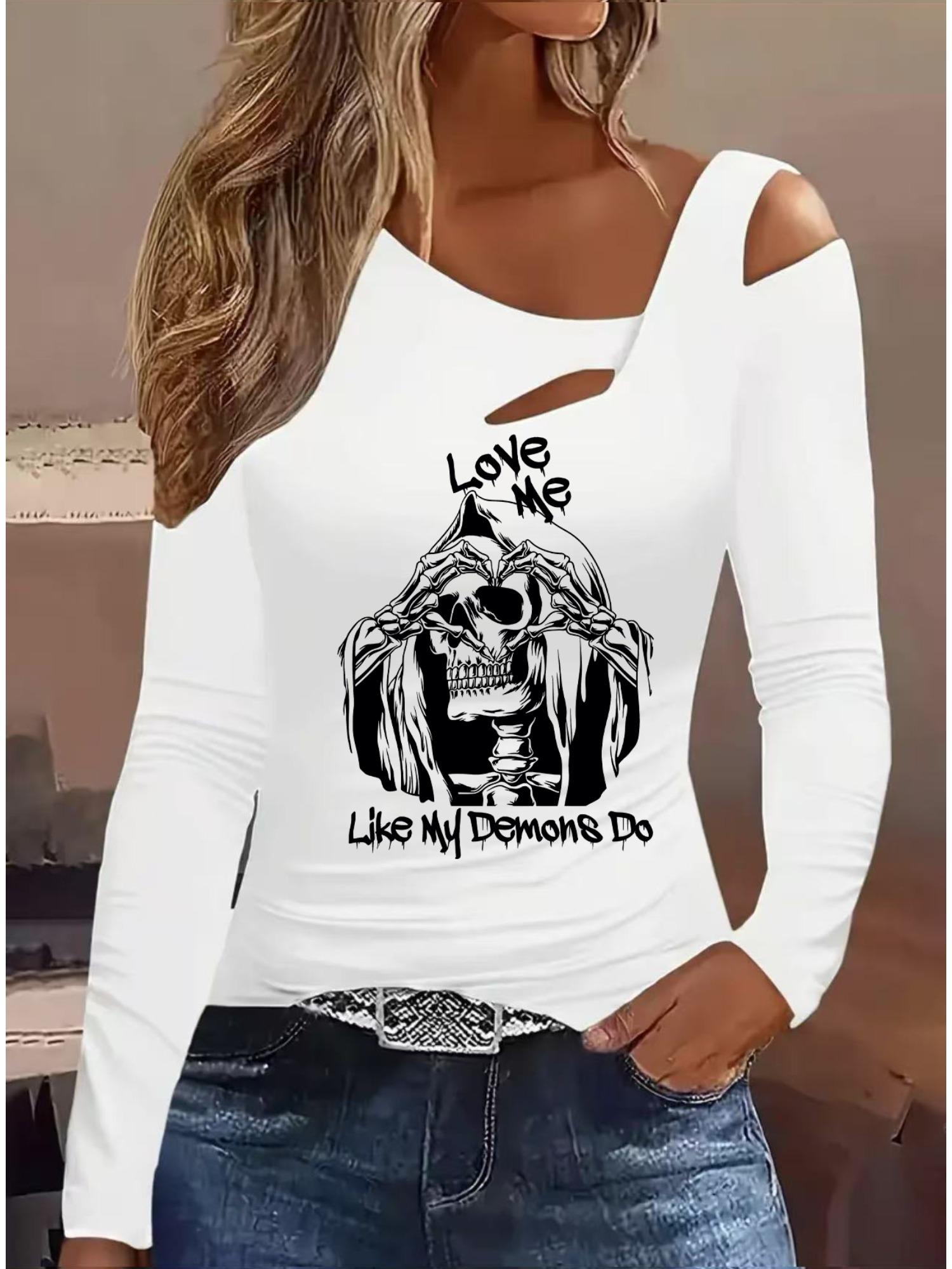 

Модные блузки с живописным принтом, футболки с длинным рукавом, повседневные топы-юбки S белый