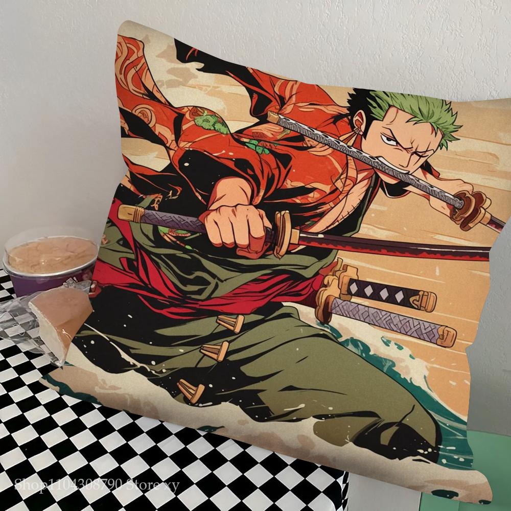 Roronoa Zoro Animation O-One P-Piece Pillow Case Square Pillow Bedroom Sofa Leisure Comfort CushionLiving Room Home Decoration