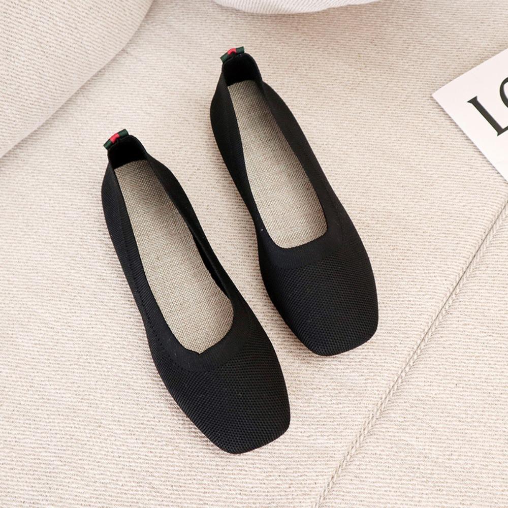 Fashion Single Shoe Women's 2025 Spring New Knitted Lazy One Foot Flat Women's Shoes Casual Grandma Shoes Mary Jane Shoes Pumps