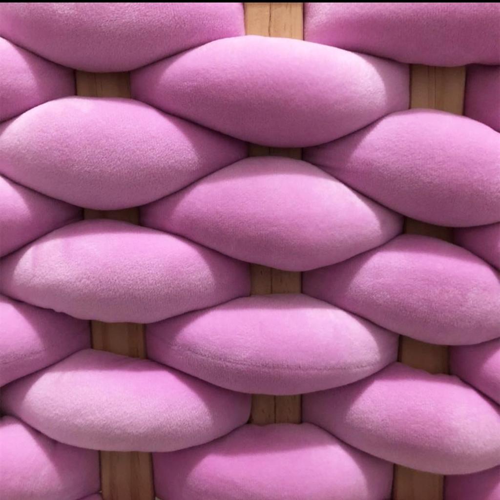 European Single Strand 5cm Cable Knit Baby Bed Bumper - Handmade Anti-Collision & Anti-Fall Decoration