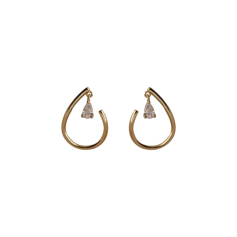 

Геометрические линии Капли воды Серьги с цирконом Темперамент Полые серьги Универсальные и персонализированные аксессуары