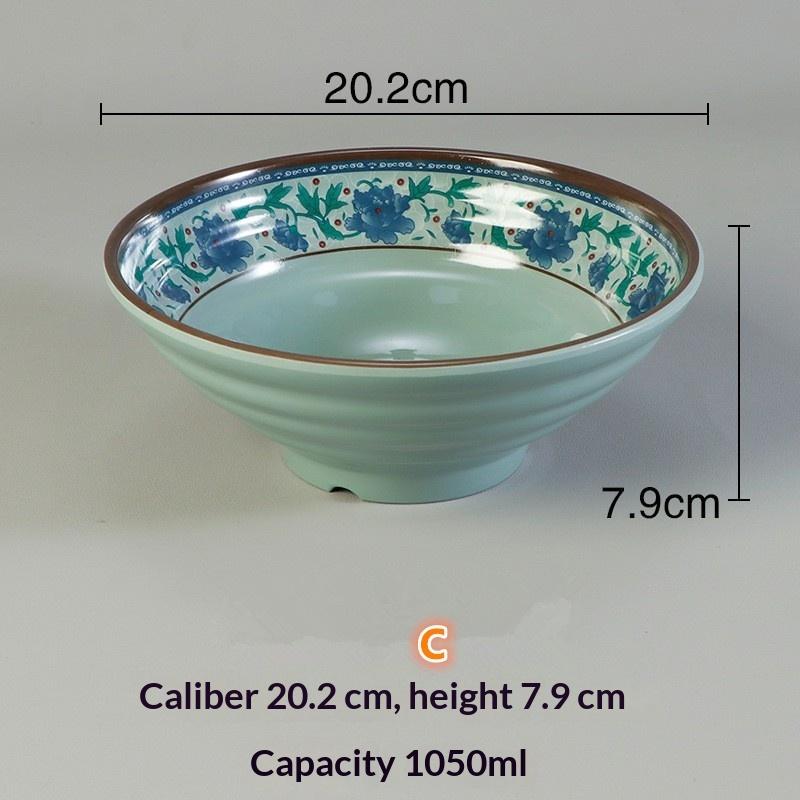 Plastic Ramen Bowl Thickened BPA Free Unbreakable Reusable Bowl for Home Restaurant Travel Use