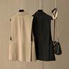 Fashion Temperament Capable Style New Version of All Black Suit Vests Female Autumn Wear