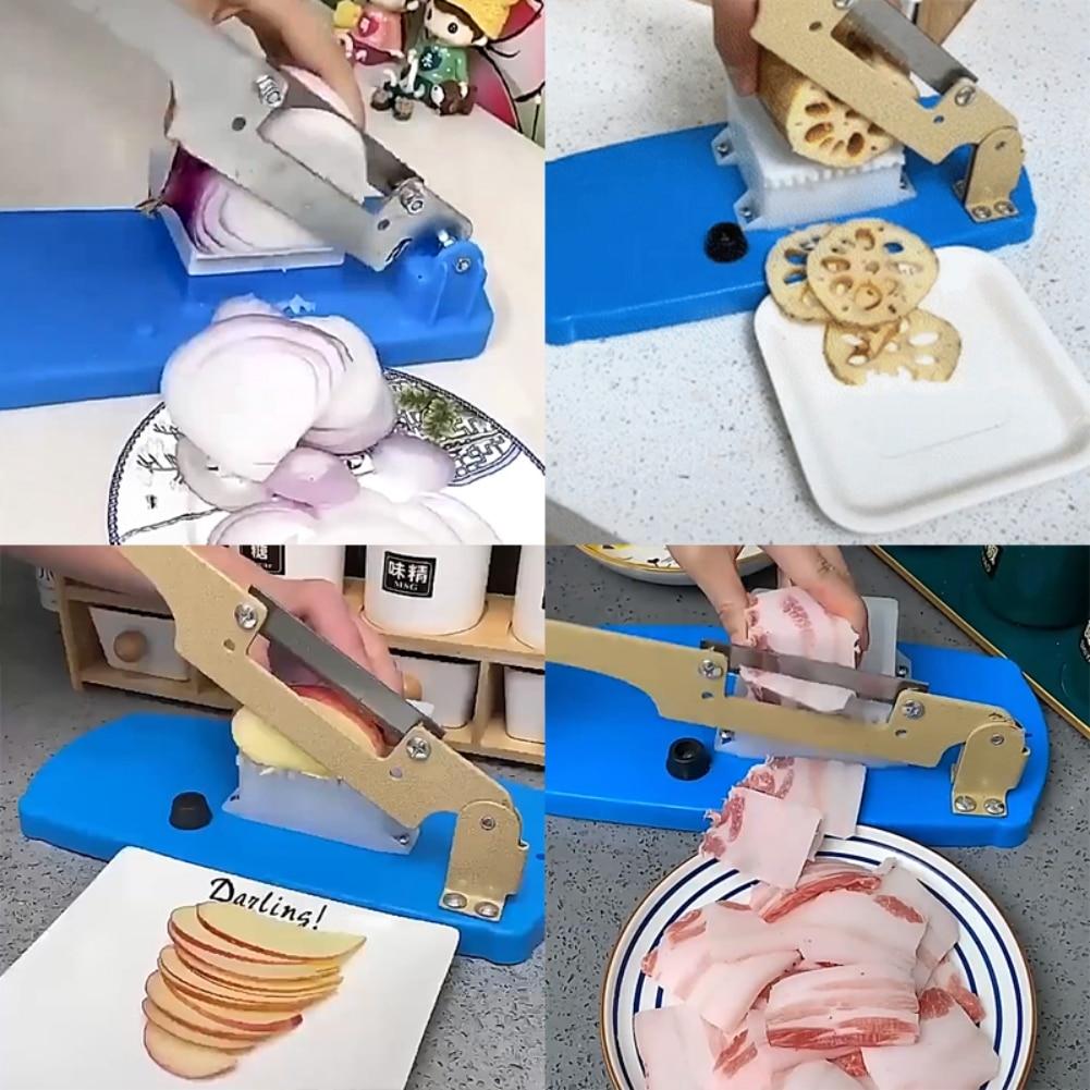 Multifunctional Table Slicer Household Manual Meat Slicer Frozen Lamp Cutting Machine Beef Herb Mutton Rolls Cutter Meat Slicer