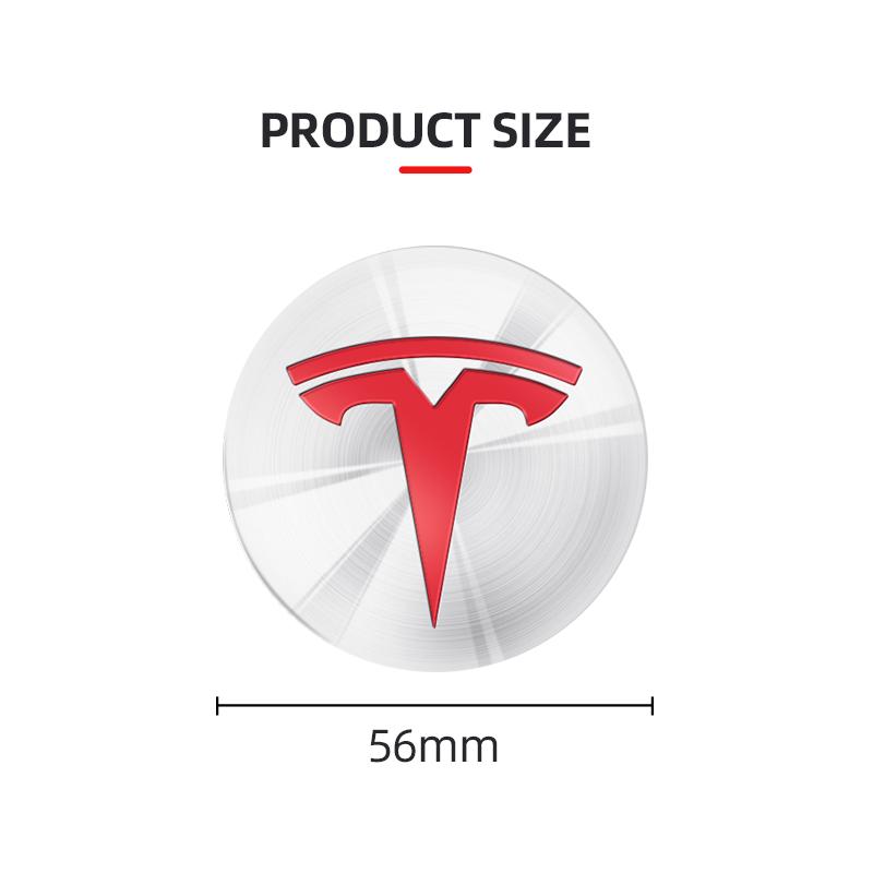 ICTB3 4Pcs 56mm Car Wheel Center Hub Caps Emblem Stickers Auto Rim Cover Accessories For Tesla Model 3 S X Y Roadster SpaceX