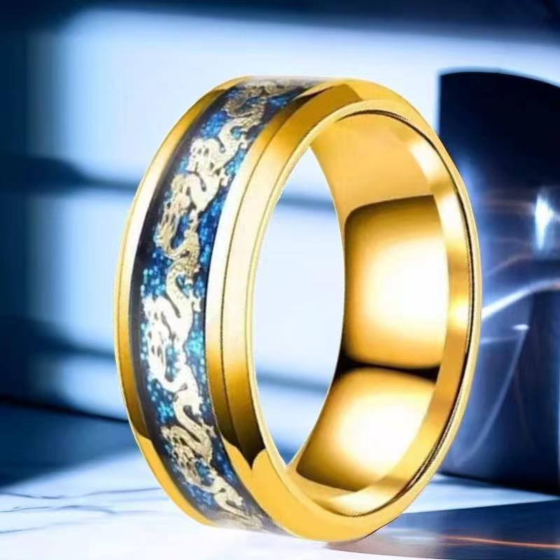 Men's 8mm Retro Titanium Steel Ring: Light Luxury, Niche Design