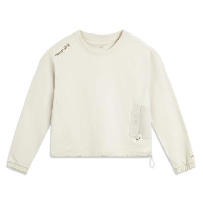 Li Ning Série Outdoor CF Confort Léger Simple Lettre Ample Séchage Rapide T-Shirt Manches Longues Femme Hauts ATLV282-1