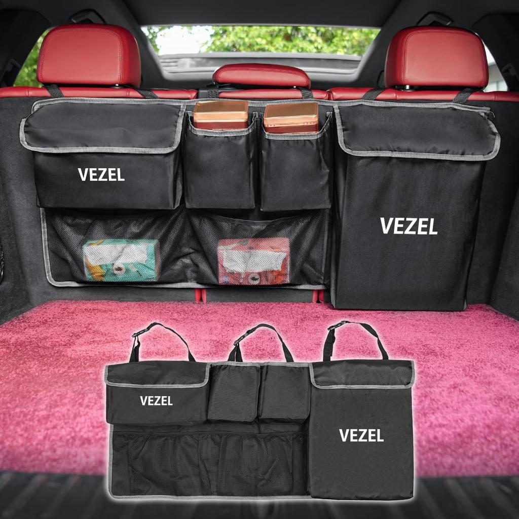 Vezel Trunk Storage Car Seatback Trunk Storage Bag for Honda and 6 Large Easy To Pocket, Pocket, Vezel, RV3, RV4, RV5, RV6. Pockets, Capacity,