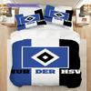 Hamburger SV Pattern Bedding Quilt Set Quilt Cover Pillowcase Home Decoration Birthday Gift (1 * Duvet Cover + 2 * Pillowcase, Without Core)