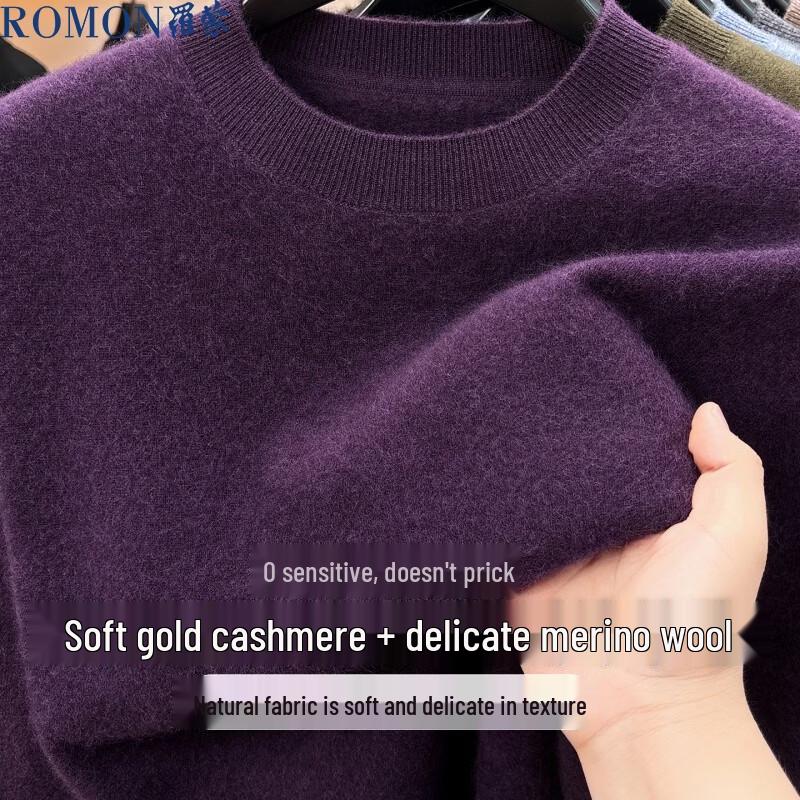 ROMON Autumn/Winter Silk-Blend Men's Crewneck Sweater