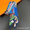 1PC Korean Summer Luxurious Check Female Decoration Twill Long Ribbon Binding Bag Silk Ribbon Hair Belt Hot Selling Small Scarf