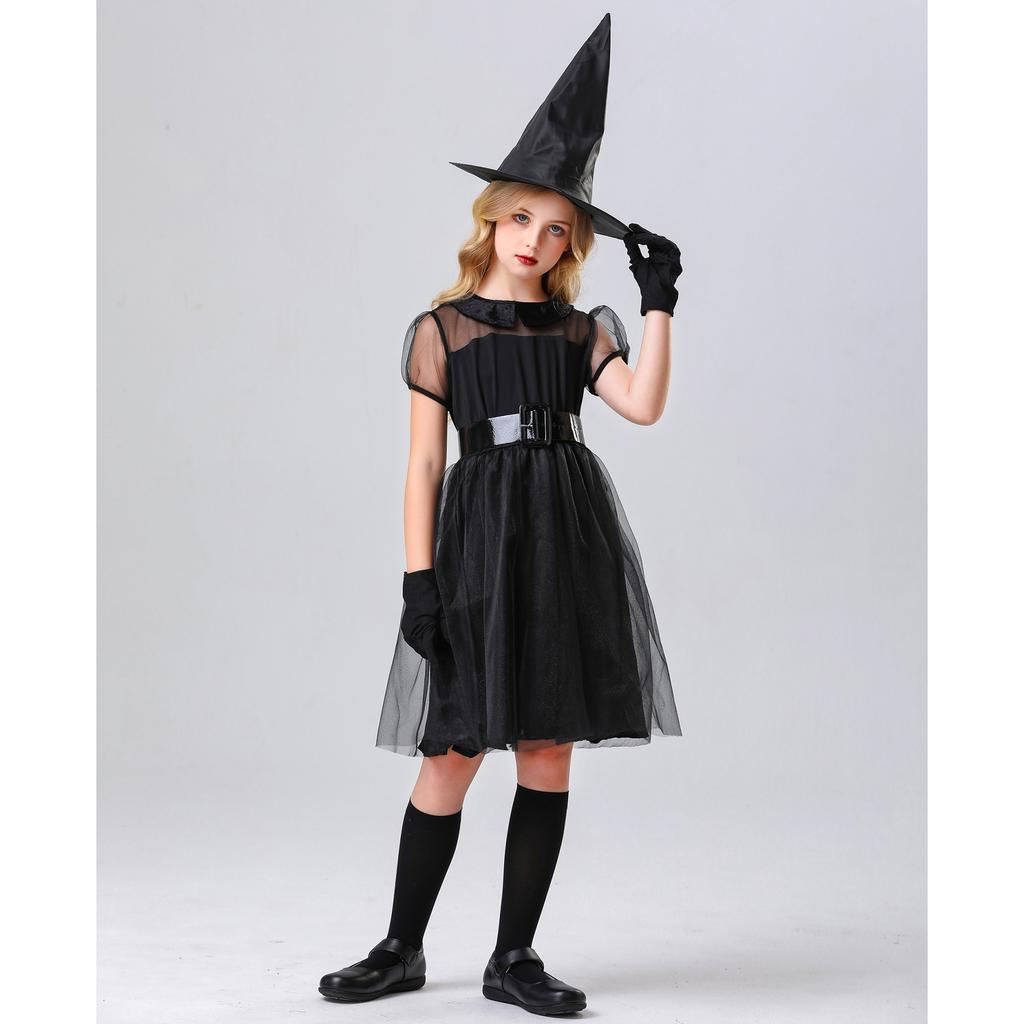 Children's witch costumes, halloween girl magic witch cos show costumes