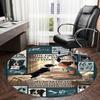1PC Border Collie Love Non-Slip Floor Round carpet, Office, family, bedroom, Large Area Rug Indoor Rugs,  Durable Polyester-L0384