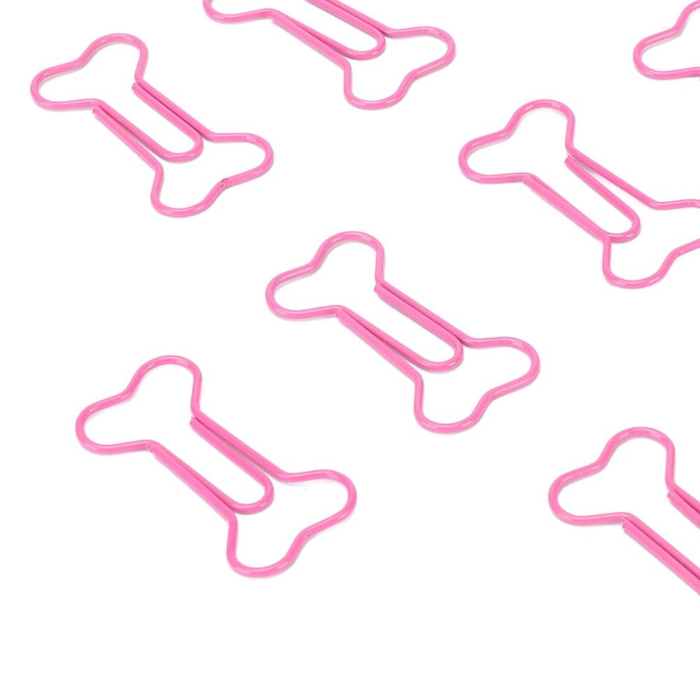 100Pcs Pink Paper Clips Bone Shaped Mini Paper Clips Paperclips  Paper Management