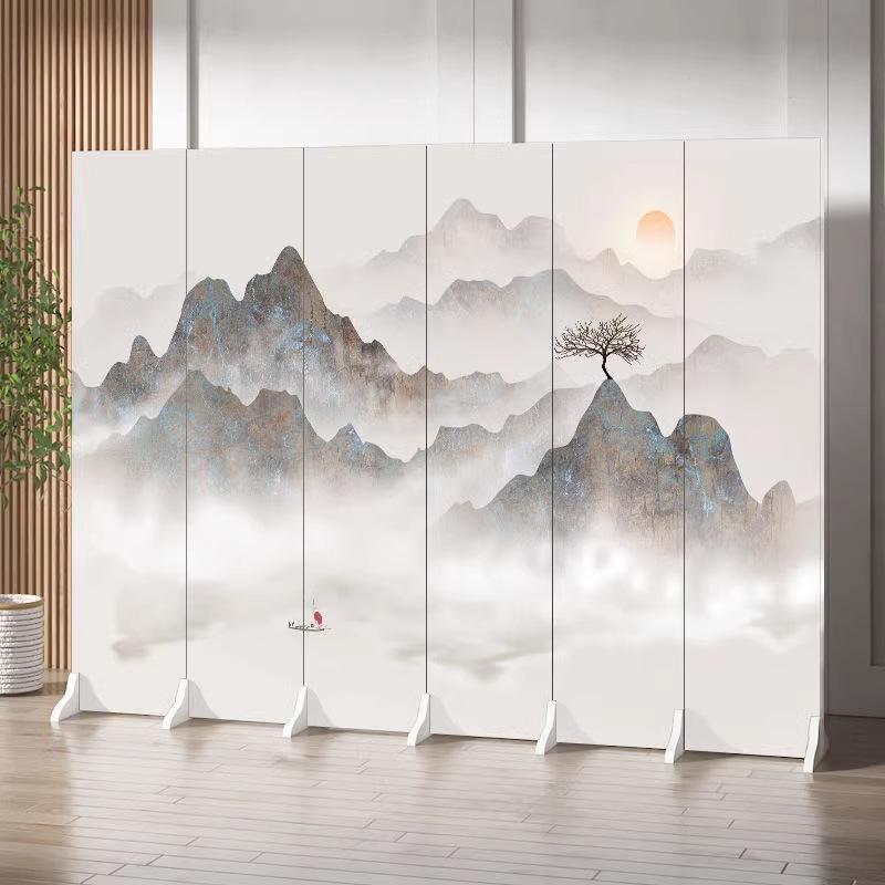 Antique Landscape Folding Screen: Living Room/Entryway Partition