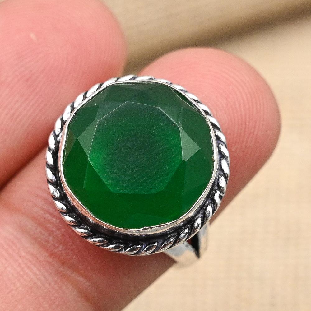 Bijuterii din argint solid 925 cu piatră prețioasă onix verde fațetate pentru femei