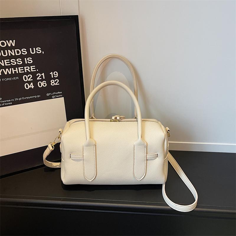 Bolso de Mano Clásico de Piel Sintética Granulada con Asa Superior y Correa de Hombro Desmontable Ideal para la Moda Cotidiana y la Elegancia