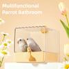 2 In 1 Bird Hanging Bathtub Drawer Design Parrot Shower Box New Food Holder Box  Cage Use