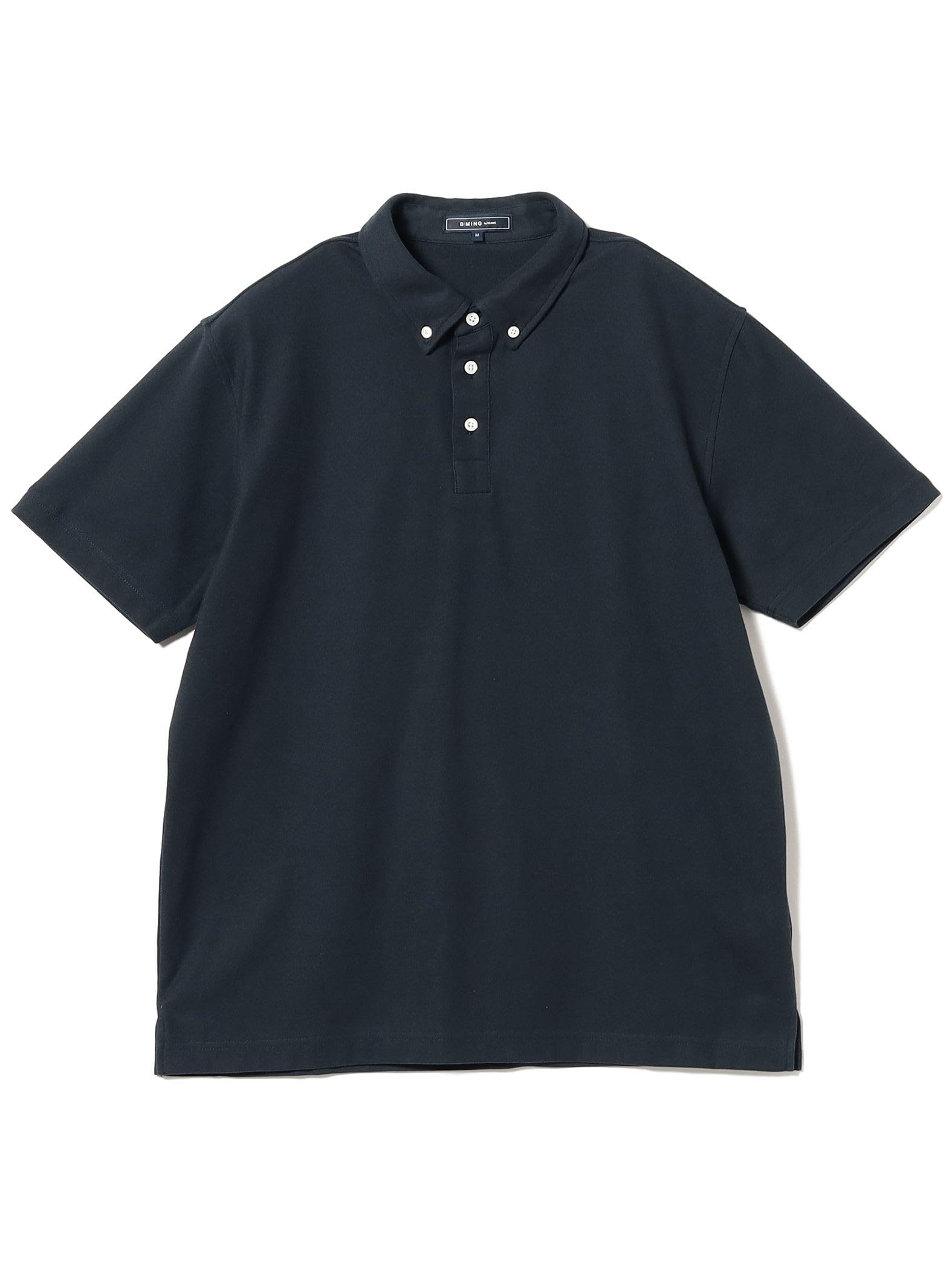 

В:MING LIFE STORE by BEAMS Мужская футболка-поло с коротким рукавом, Влагоотводящая, Быстросохнущая, Пике на пуговицах, SS25, Темно-синий, Размер L