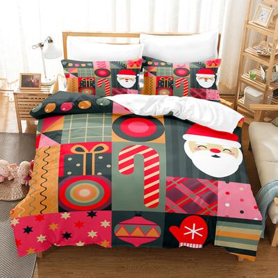 Set Biancheria da Letto Natalizio Babbo Natale Set Copripiumino Natalizio 3D Biancheria da Letto Queen Size Design alla Moda Regali di Natale