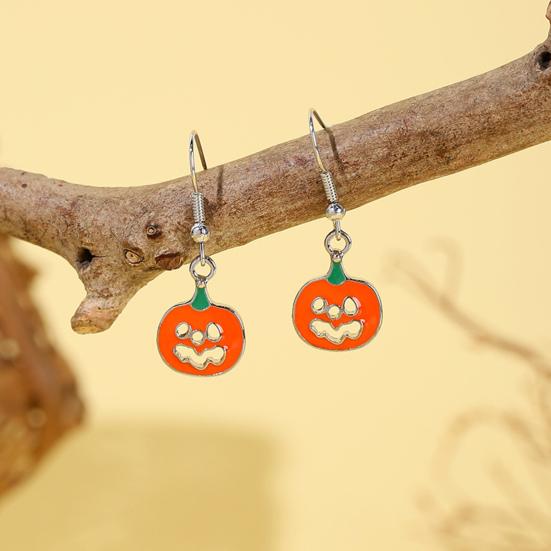 1 Pair Halloween Earrings Bat Ghost Hand Spider Pumpkin Ghost Black Cat Shape Drop Earrings Jewelry Accessories