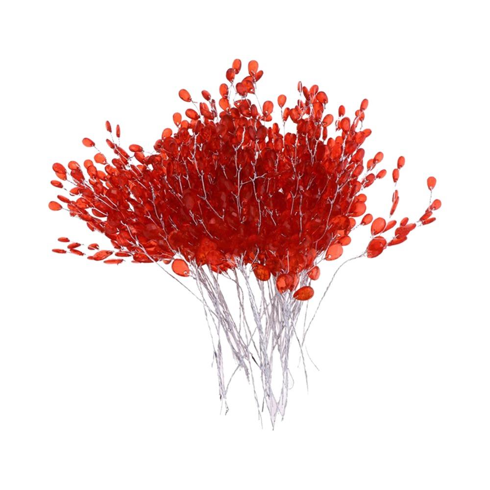50pcs Acrylic Bead Drop Crystal Bud Branches Beaded String Floral Picks  Home Decoration