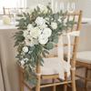 2 Pieces Wedding Aisle Chair Decoration Ready To Use Artificial Flower Swag Set Handmade
