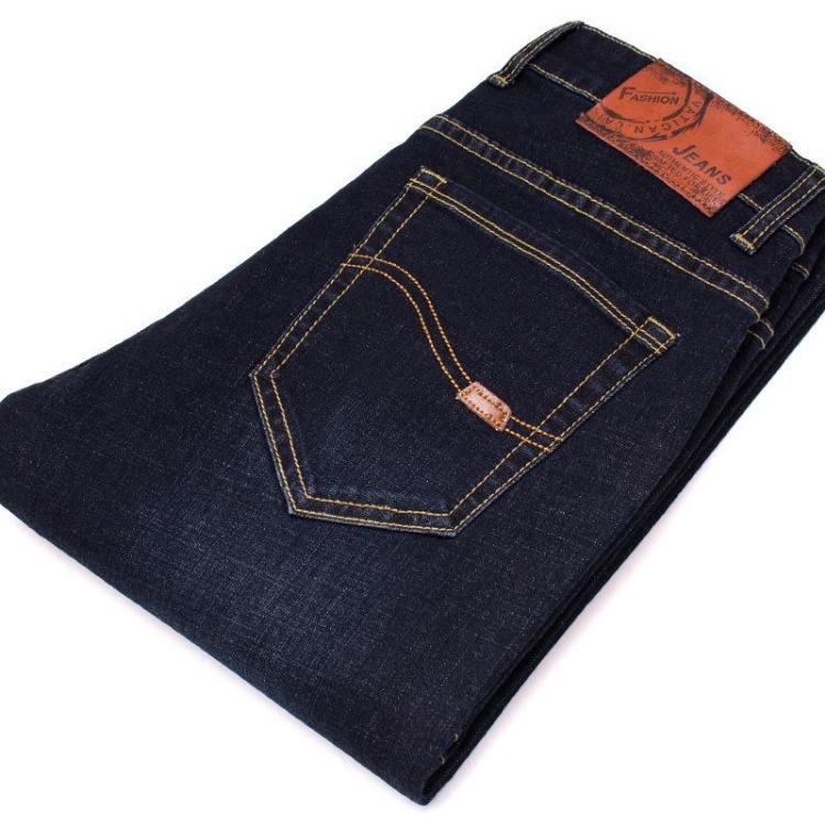 New Four Seasons Wearable Stretch Denim Jeans for Men Business Casual Straight Leg Long Pants Simple Versatile