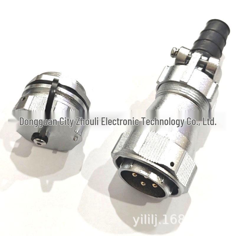 WY24 Waterproof Aviation Plug Round Flange Socket J234579810 Pin 19-Core Industrial Connector