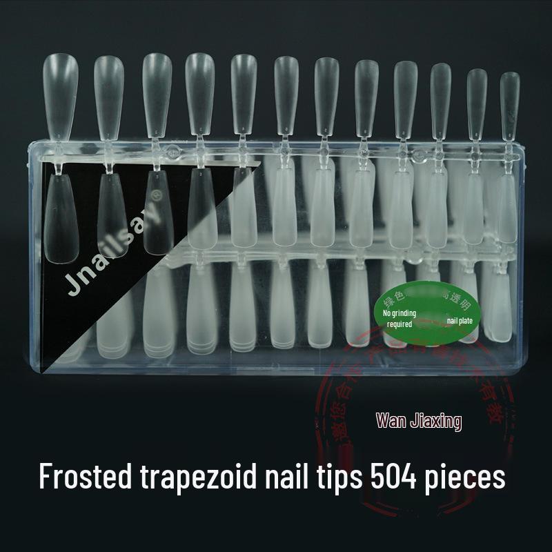 Boxed Nail Art Stickers: 500 Half & Full Cover Transparent Matte French Style Dual-Use Nail Tips
