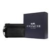 Coach Pouch 29 Detachable Wrist Strap Zipper Closure Coated Canvas Clutch Large Unisex Clutch Black CY985-QBMI5